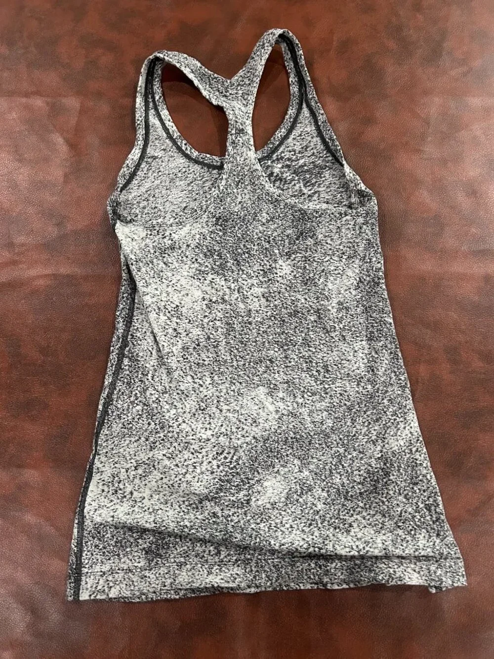 Lululemon Cool Racerback II Spray Jacquard White Black Tank Top Size 4